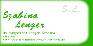 szabina lenger business card